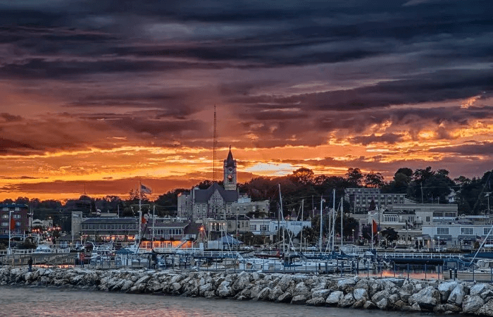 Sunset over Port Washington | Credit Jeff Ewig/Port Washington Visitors Bureau