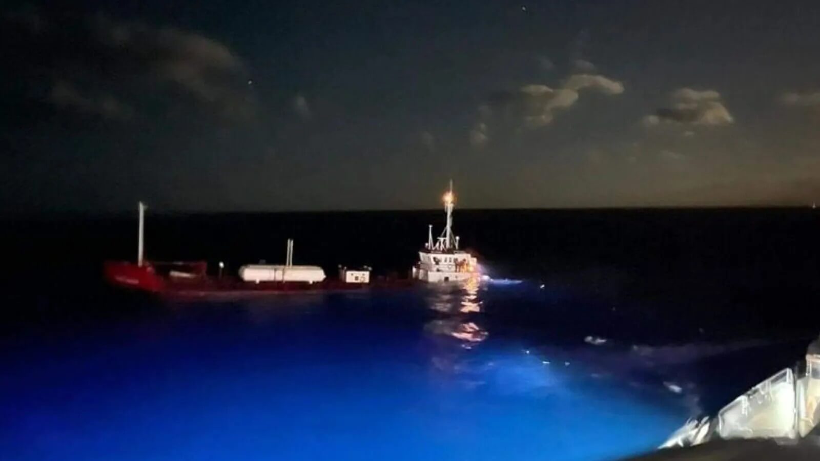 Tanker Tropical Breeze sinking after collision with superyacht Utopia IV