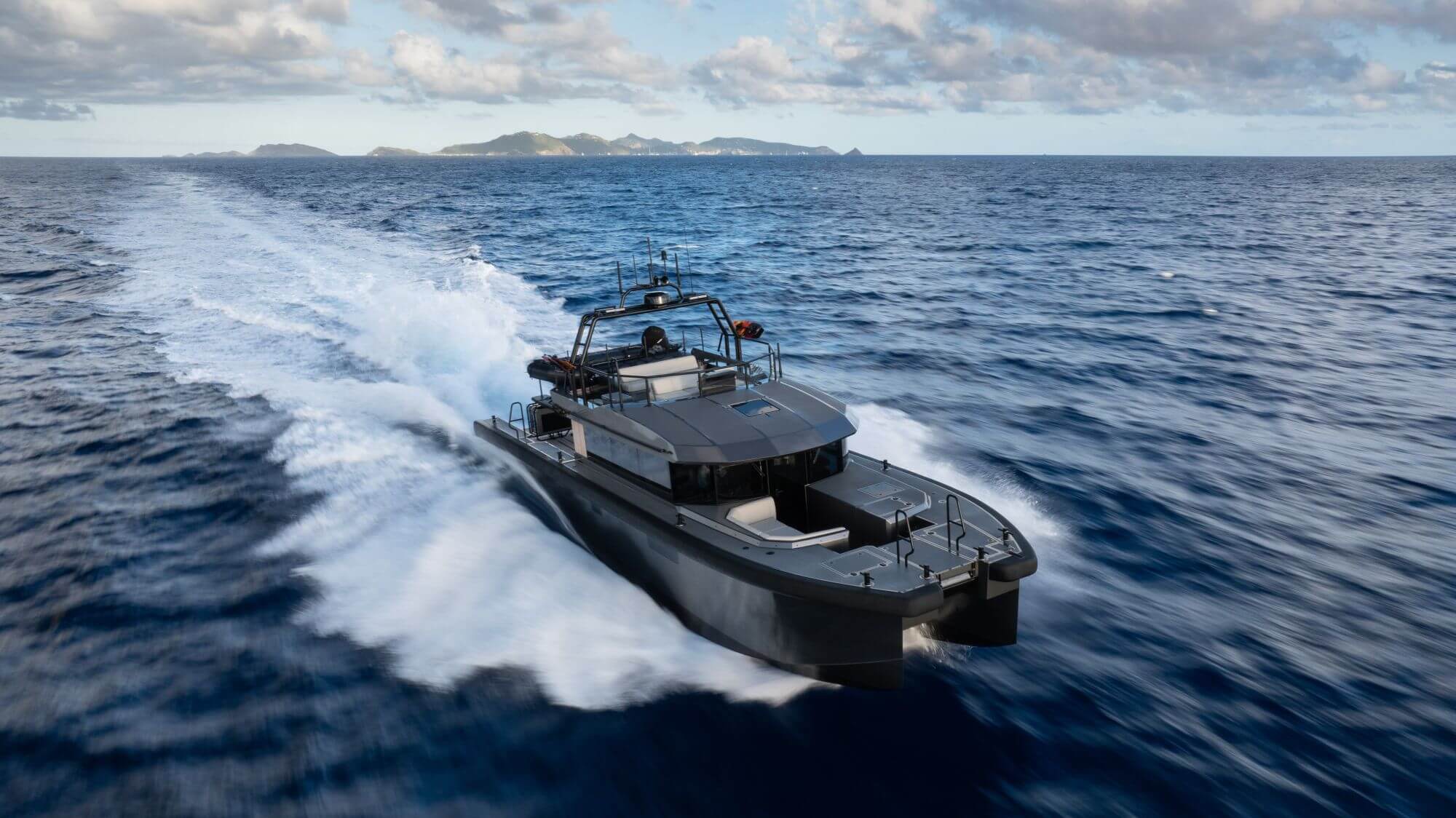 Vandal 60 power catamaran on the water