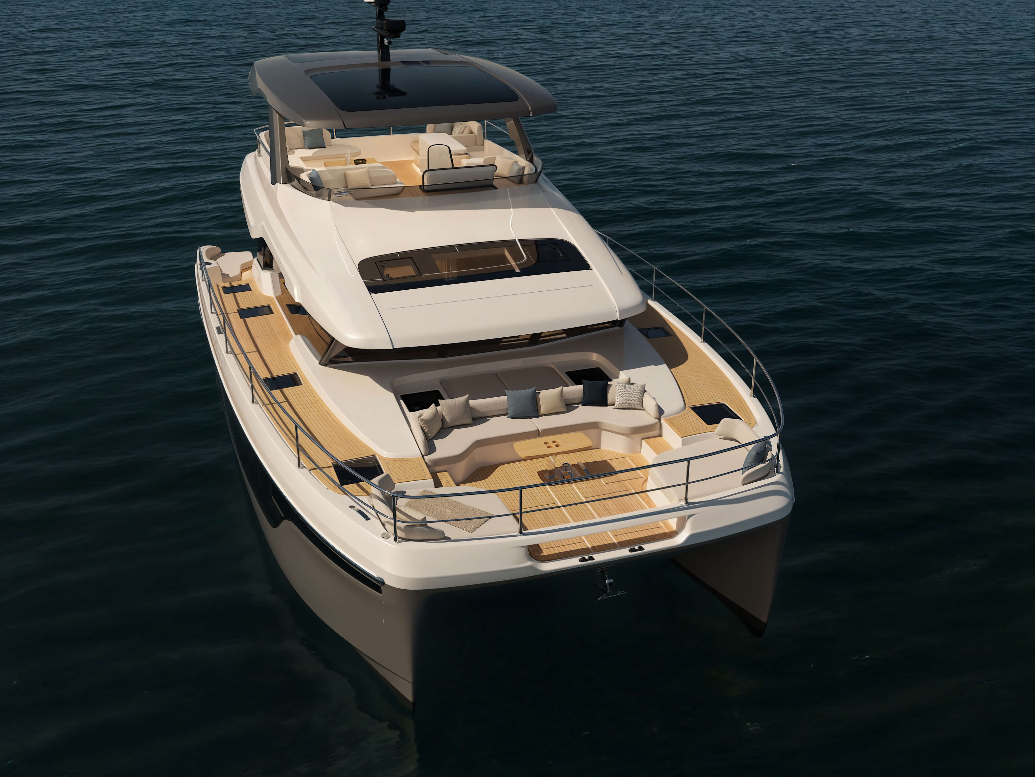 Veya 53 Power Catamaran exterior overhead