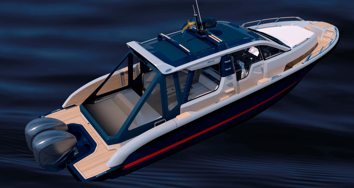 Windy Boats SR38 canvas allows buttoning up the cabin