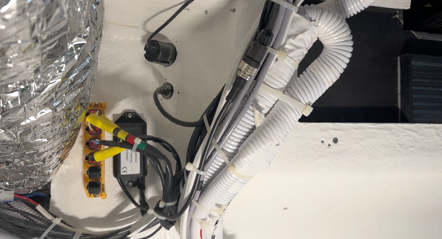 Yacht Controller, wiring is integrated into the vessel's electrical system