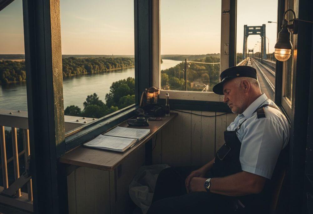 Bridge keeper sleeping