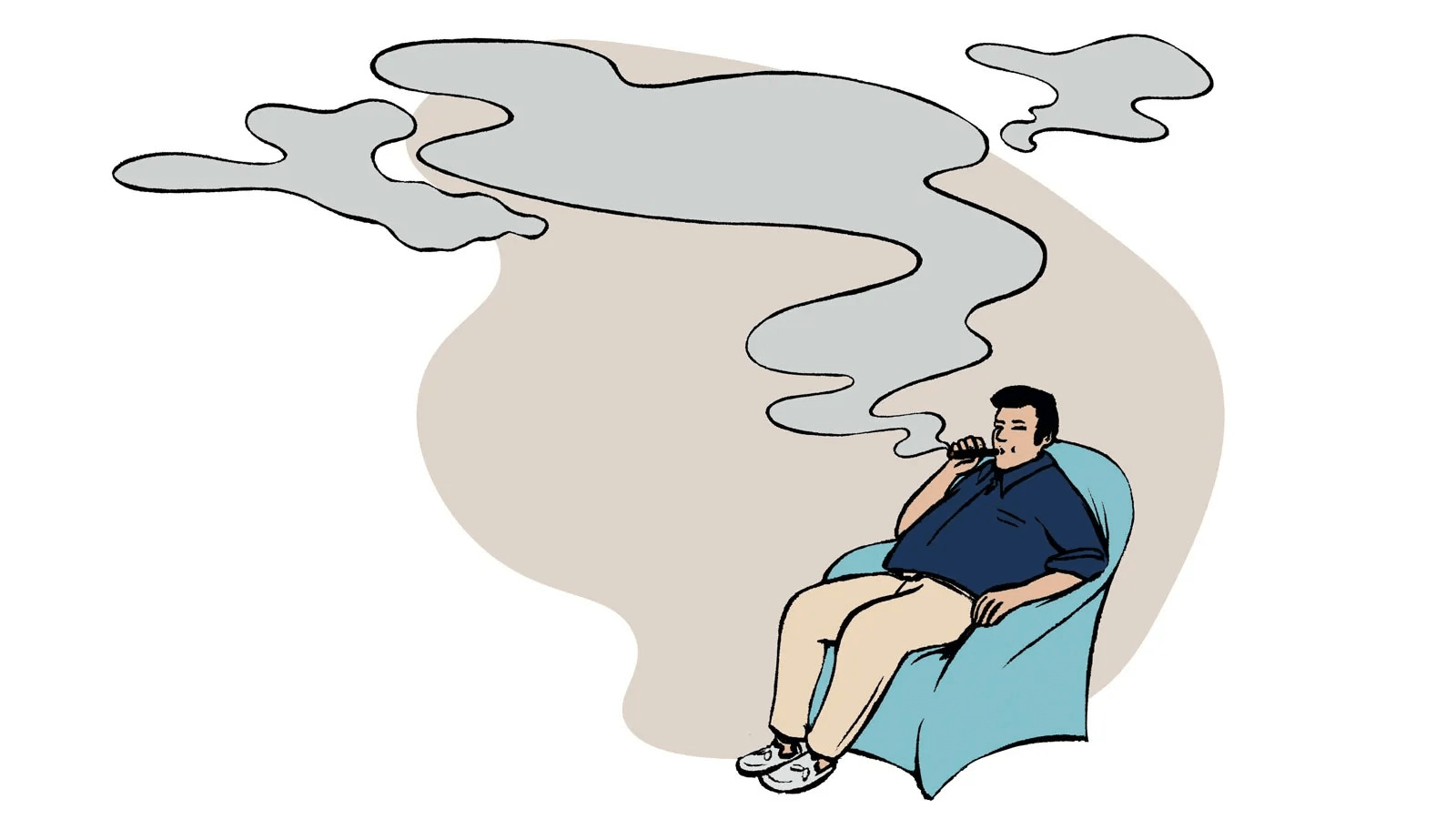 Illustration of man smoking a cigar