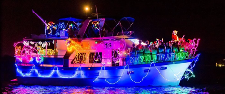 Holiday Boat Parade - pretty lighted boat