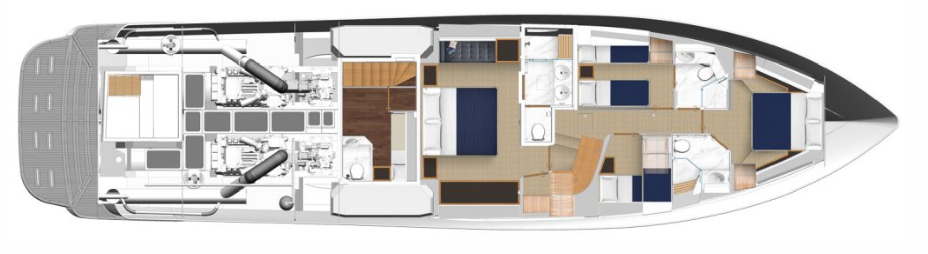 Riviera 78 accommodations, cabins, staterooms