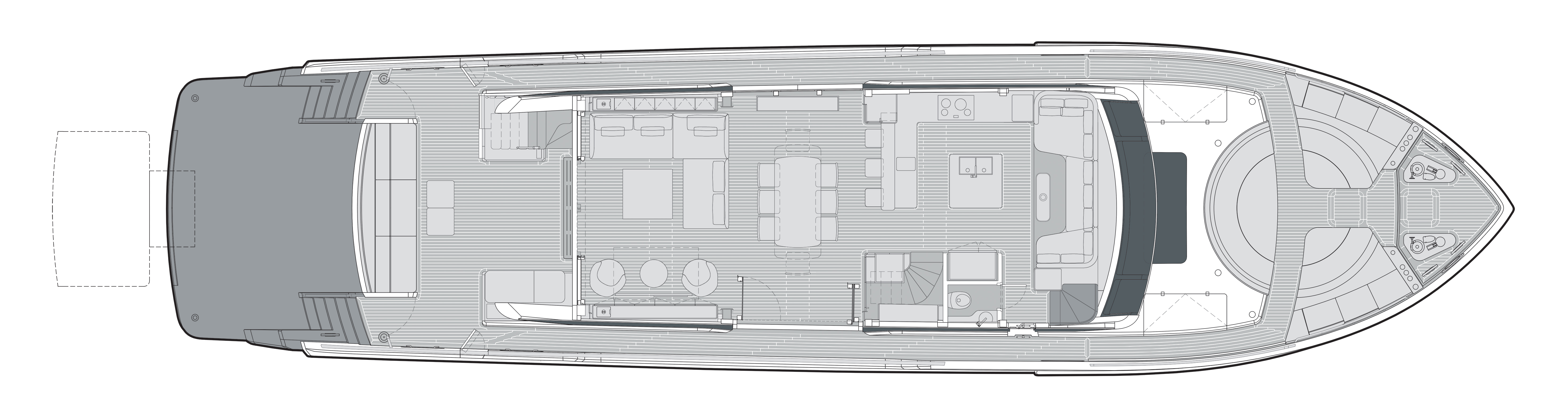 CL Yachts CLX96 main deck, floor plan