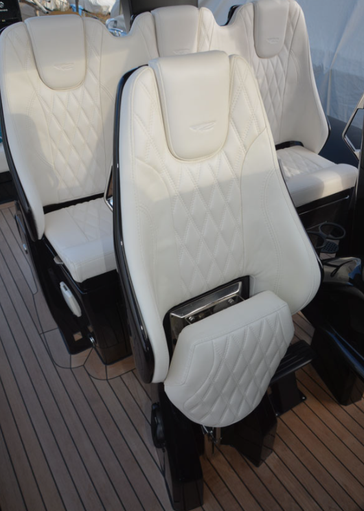 Venom 44 helm seats, captain's chairs, high-backed bolsters