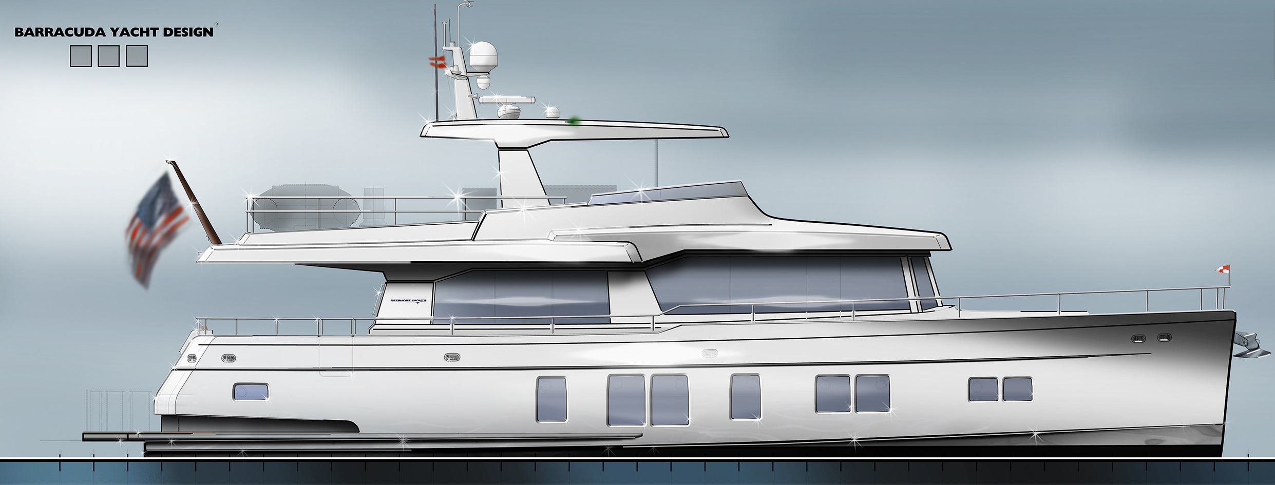 Offshore Yachts CE Series, Barracuda Yacht Design