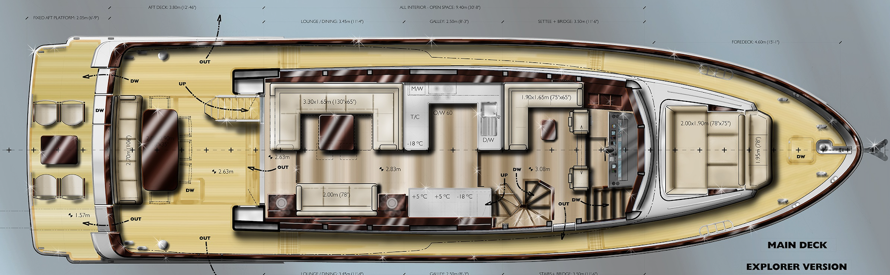 Offshore Yachts, CE series Explorer, deck plan