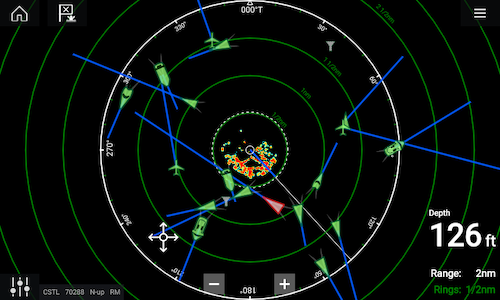 Radar display, radar screen, reading radar rings