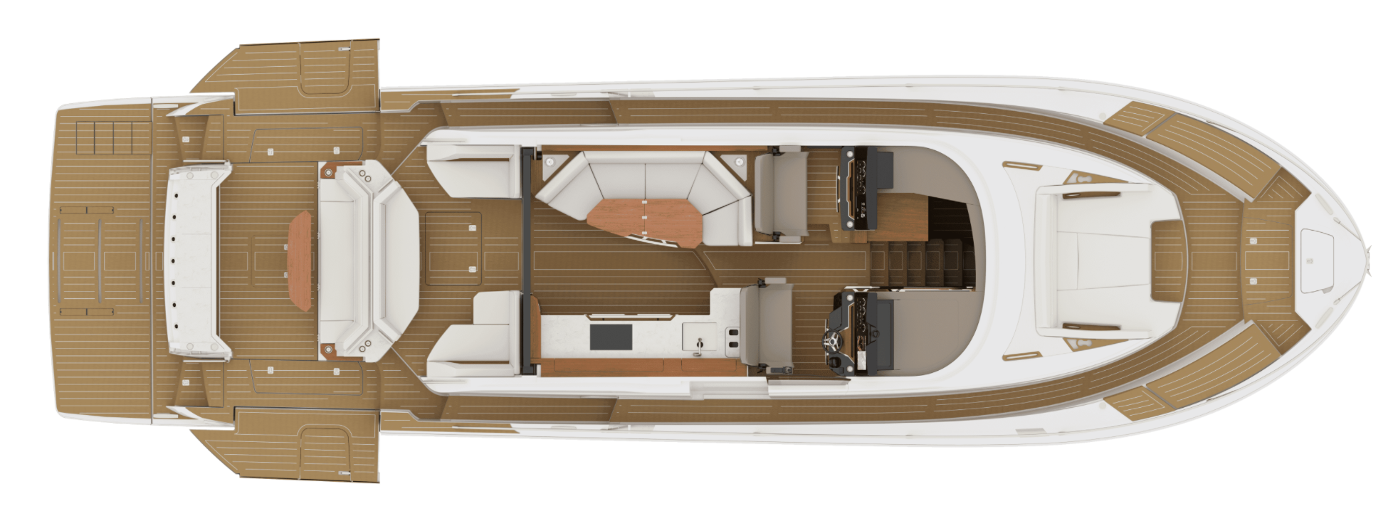 Tiara EX 60 main deck plan, floorplan drawing