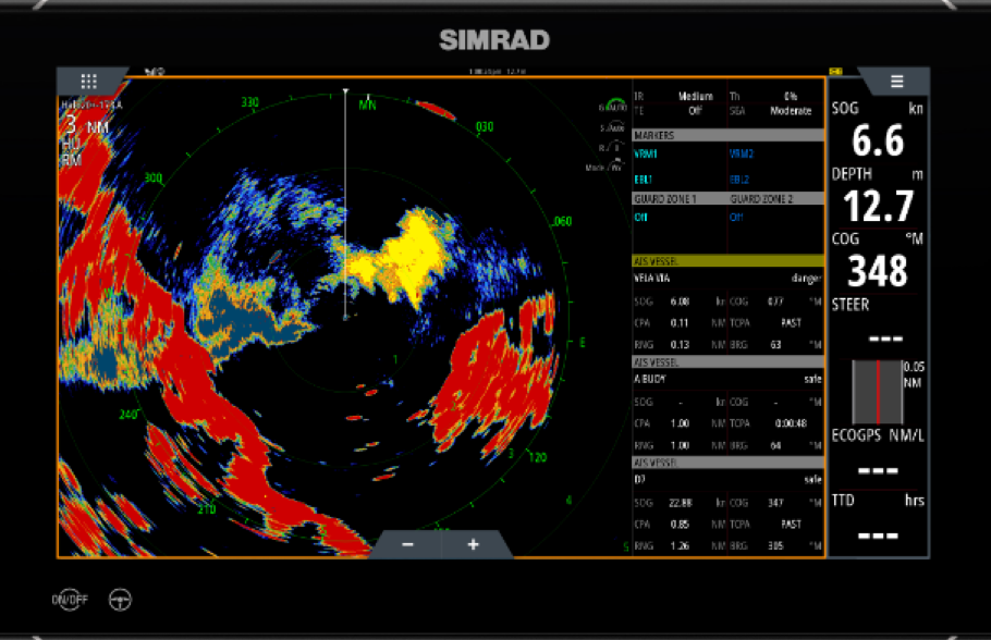 SIMRAD radar display, SIMRAD screen