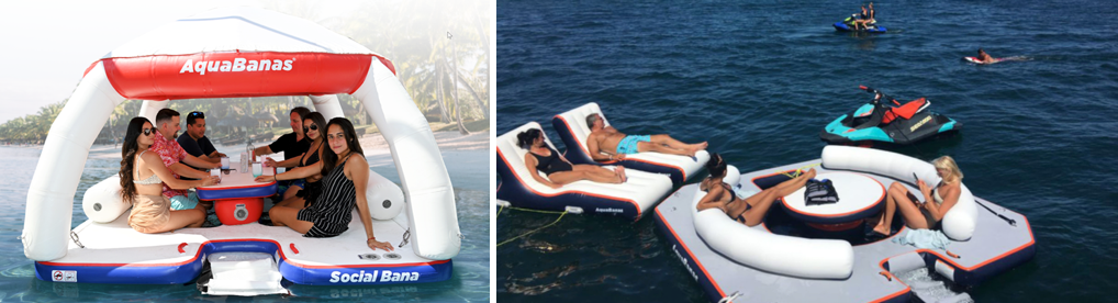 AquaBana, water lounges, inflatable lounges