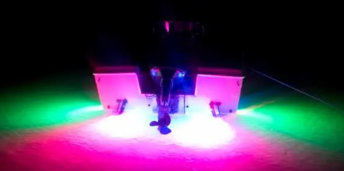 multicolored underwater lights, underwater LED lights