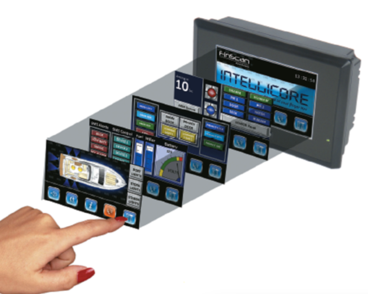 FinScan Intellicore, boat security system, touchscreen