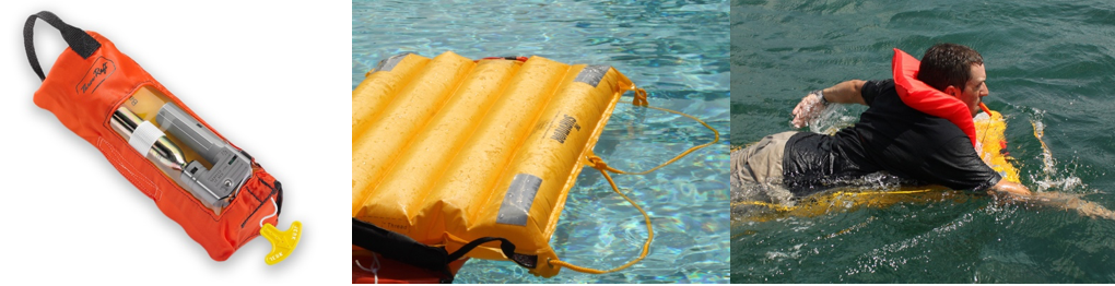 ThrowRaft throwable life raft, safety gear