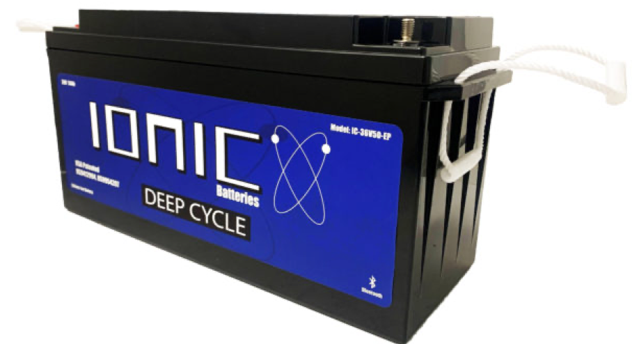 Ionic deep-cycle battery, marine battery