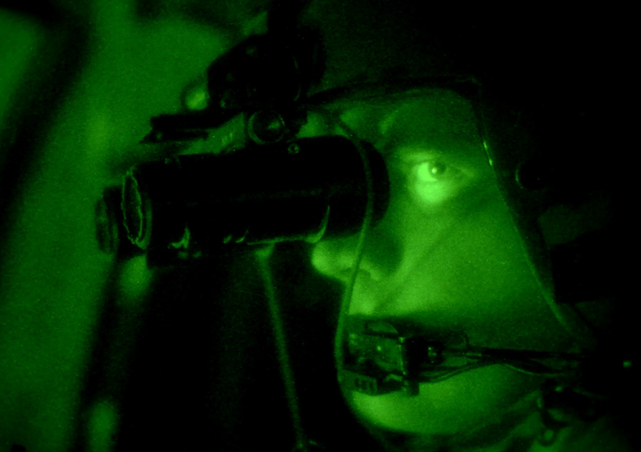 soldier with night vision, night-vision goggles