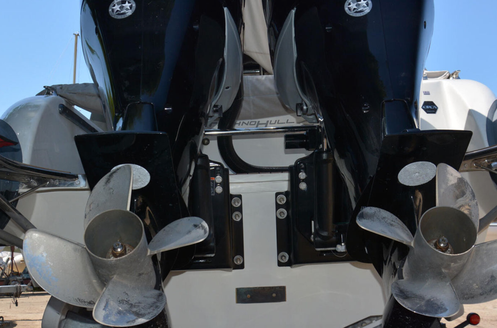 outboards on a RIB, boat transom
