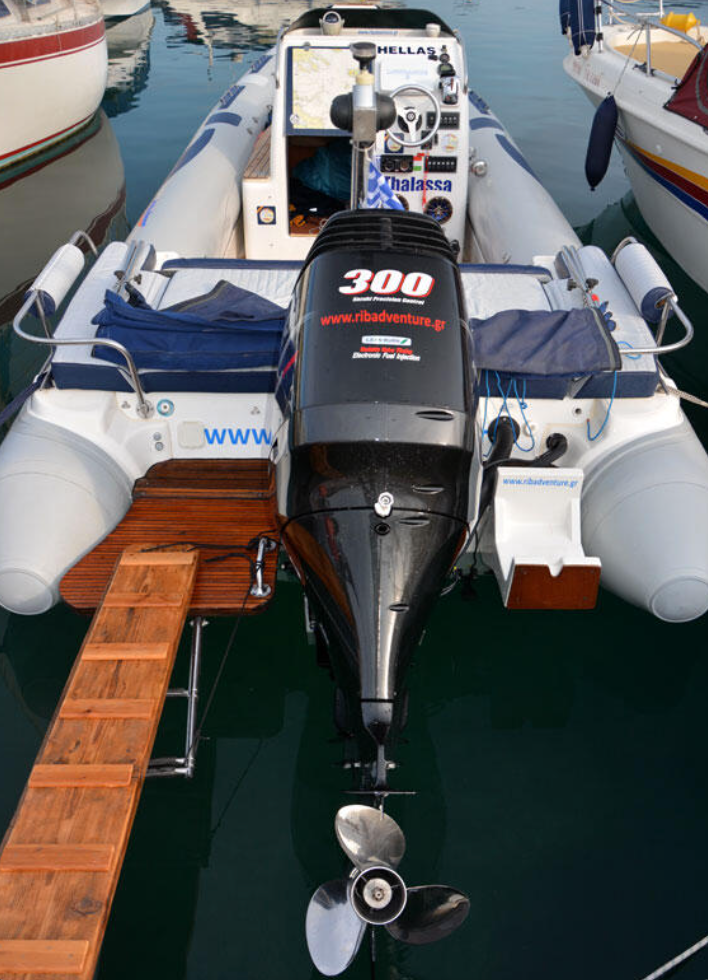 outboard engine on a RIB, outboard mounting height