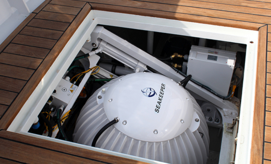Seakeeper installed in yacht, retrofit Seakeeper