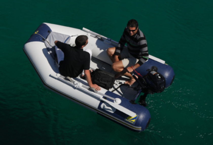 outboard-powered tender, yacht tender, inflatable boat
