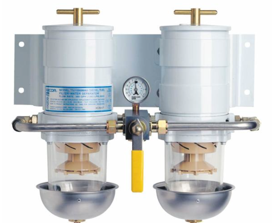 Duplex fuel filters, Racor, fuel-water separators