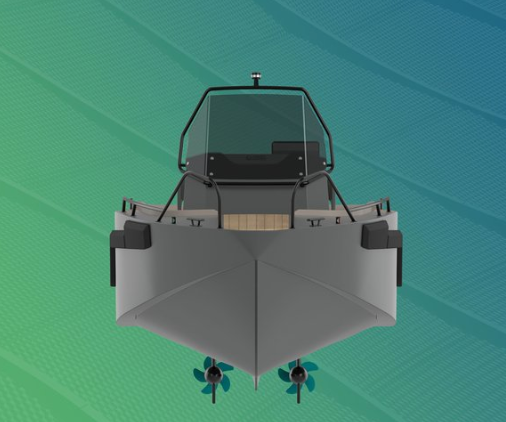 Green Waves 630X bottom, V-bottom design, electric boat