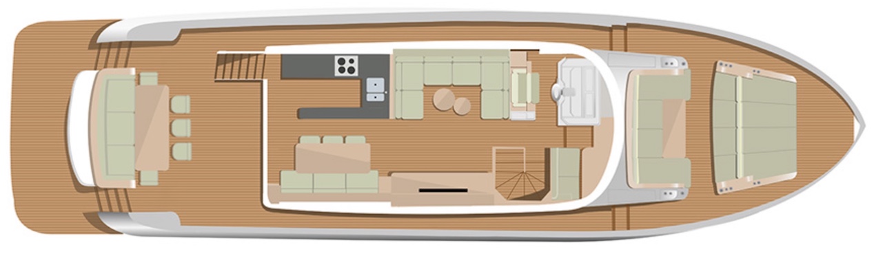 Main deck layout of the Sirena 68
