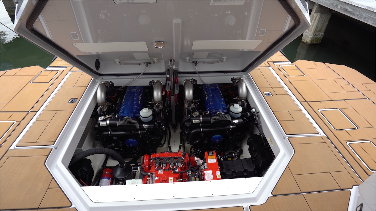 the Aviara AV40 engine compartment