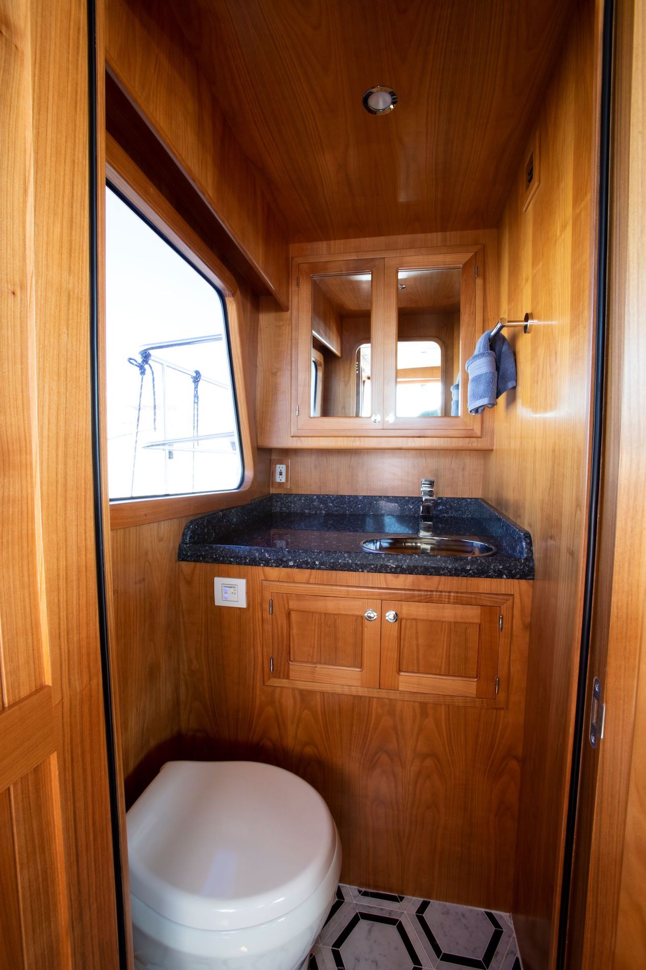 The pilothouse day head in the Krogen 58