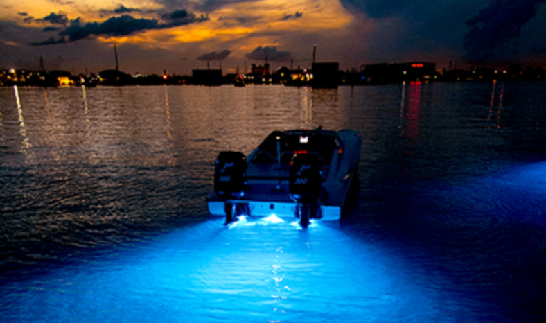 catamaran with underwater lights, performance cat with underwater lights