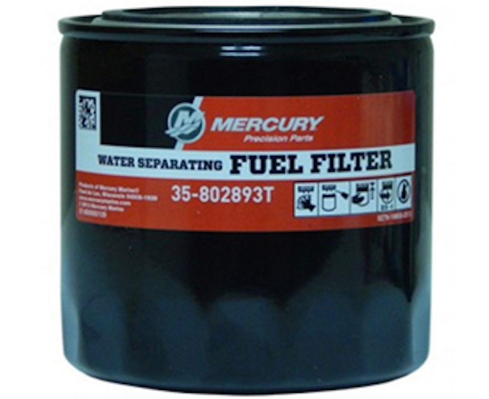 Mercury fuel-water separator, water-separating fuel filter
