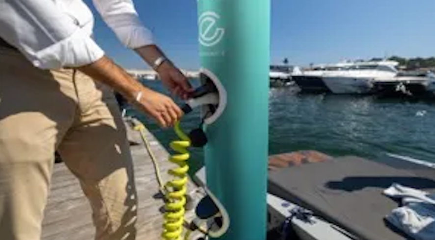 plugging into a boat charging station, Aqua superPower