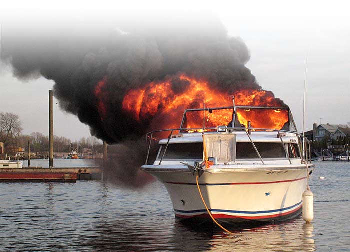 boat fire, boat on fire