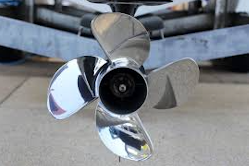 four-blade ss prop, stainless-steel propeller