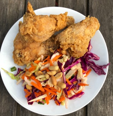 Chicken and coleslaw