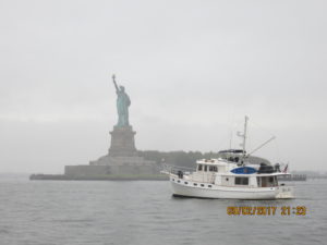 Boat near the Statue of Liberty
