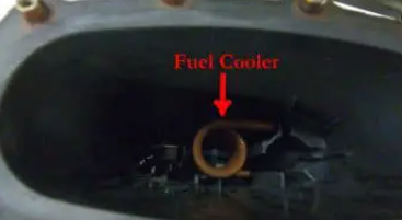 Boat engine fuel cooler