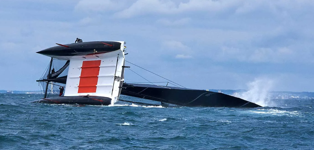 Gunboat 66 catamaran capsizes at Round the Island Race