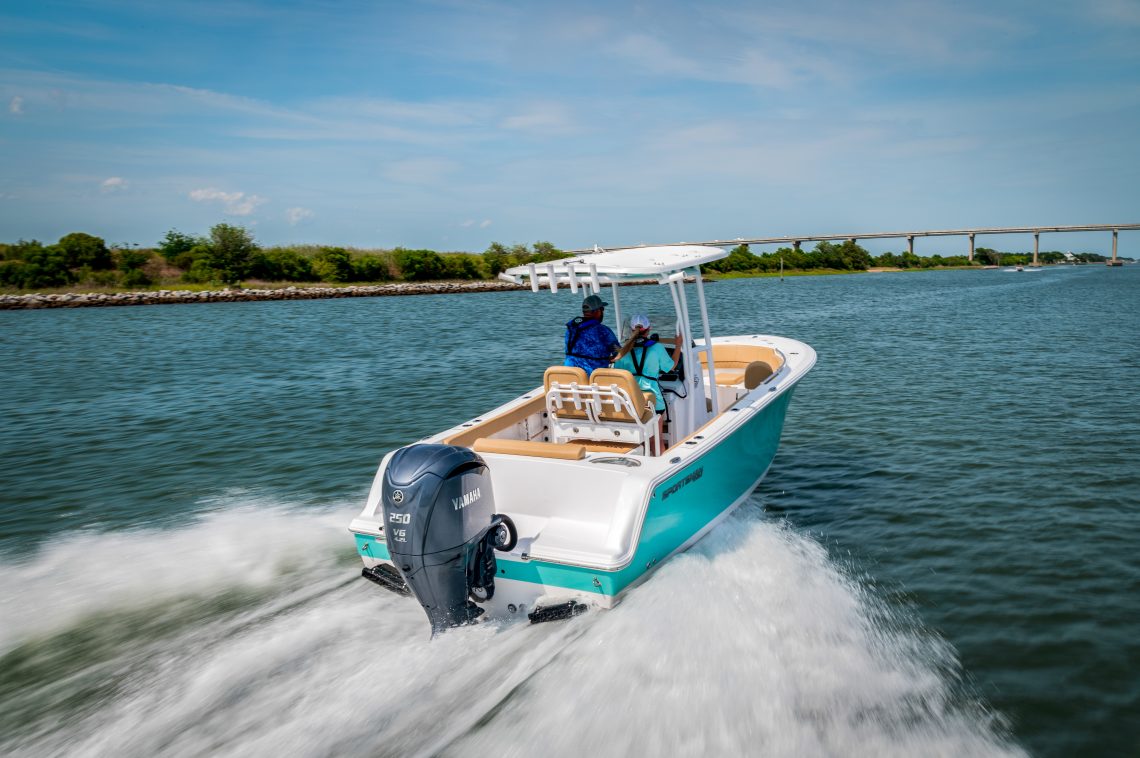 Boat on the water with Seakeeper Ride 450