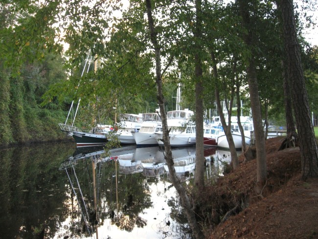 Public dock inside Deep Creek Lock, Carolina Loop