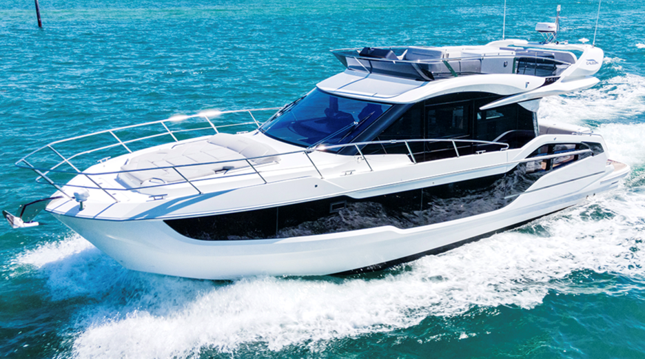 The Galeon 440 Fly is designed for riding comfort and economical operation.