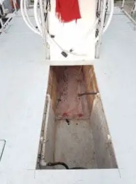 Boat fuel tank removed