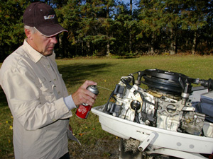 Winterizing your boat, trailer, and motor - anti-corrosion spray for your engine