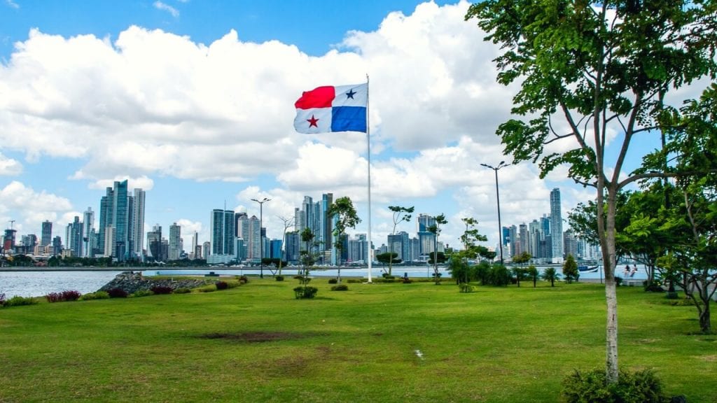 Panama, view of city/water