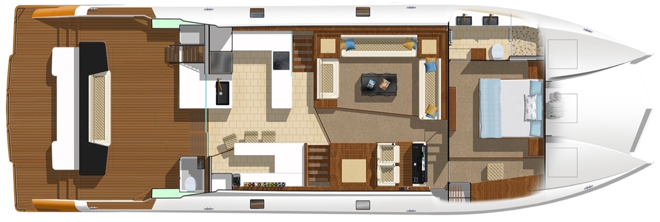 Valder Yachts, The Keys - Main Deck layout
