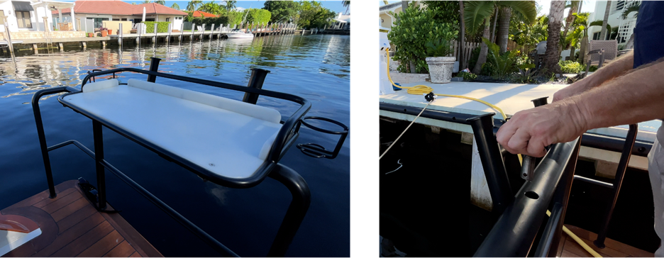 Valder Yachts, The Keys - cutting board and rod holders