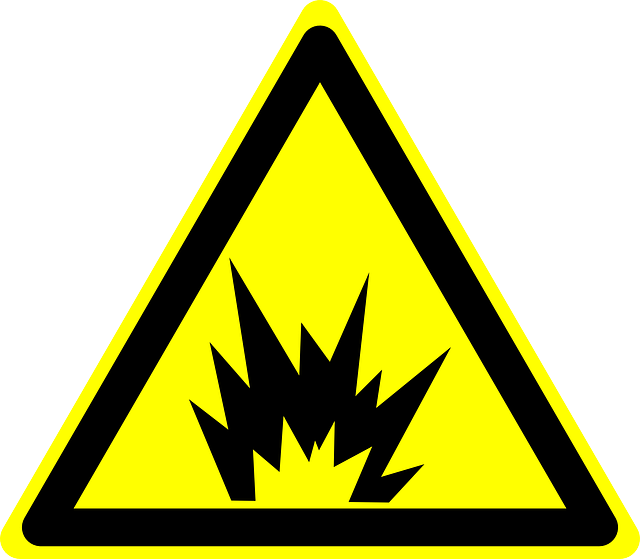 Danger explosion hazard sign